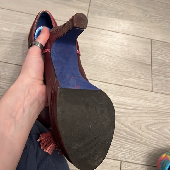 Poetic License Burgundy Leather Bootie Heels - Picture 4 of 5